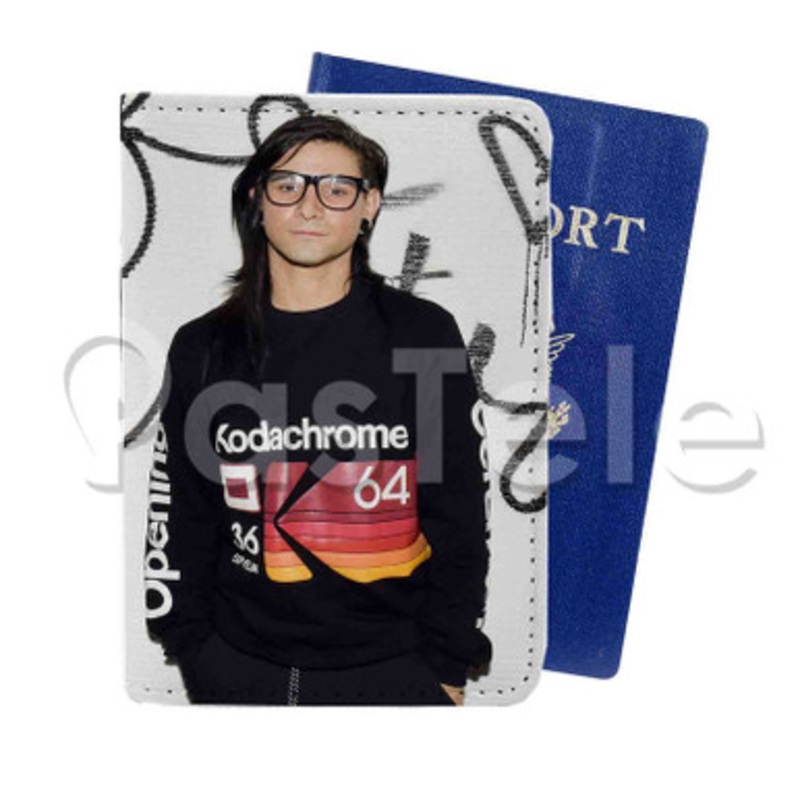 Skrillex Custom PU Leather Passport Travel Baggage Tag Cover