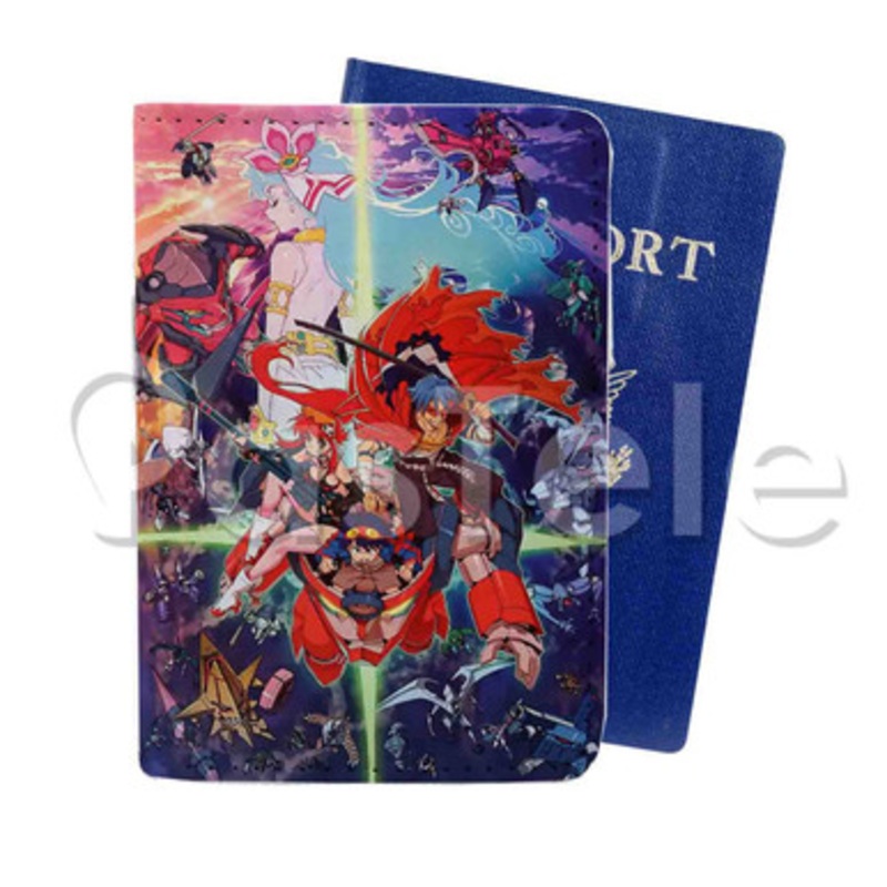Tengen Toppa Gurren Lagann Custom PU Leather Passport Travel Baggage Cover
