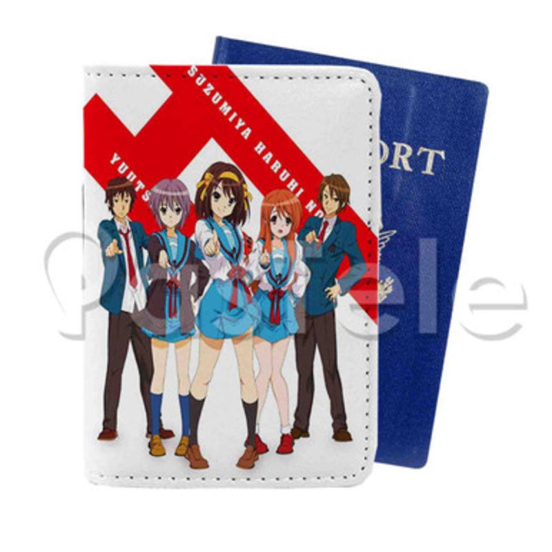 The Melancholy of Haruhi Suzumiya Custom PU Leather Passport Travel Baggage Cover