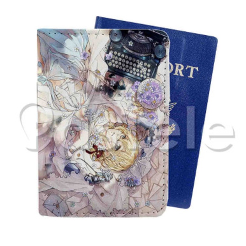 Violet Evergarden Custom PU Leather Passport Travel Baggage Tag Cover