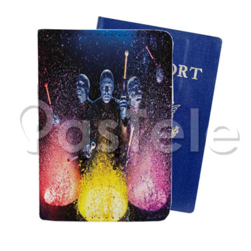 Blue Man Group Custom PU Leather Passport Travel Baggage Cover