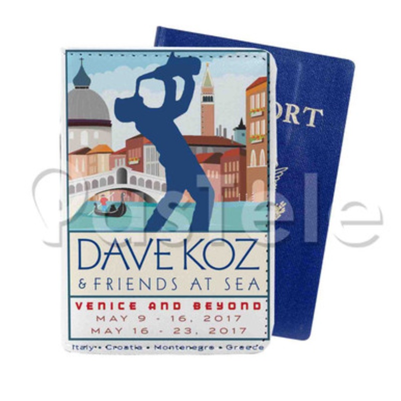 Dave Koz Tour Custom PU Leather Passport Travel Baggage Cover