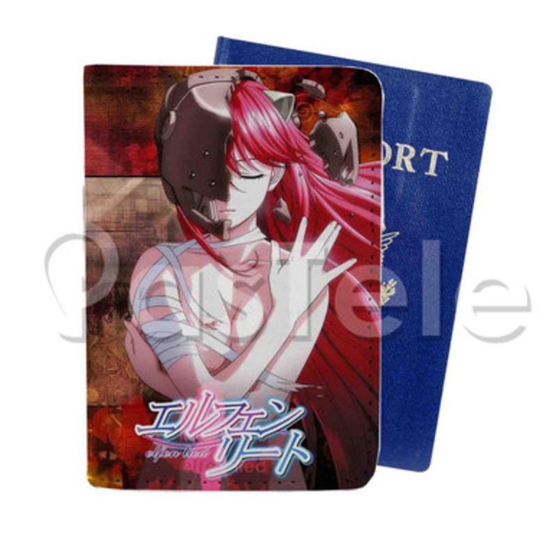 Elfen Lied Custom PU Leather Passport Travel Baggage Cover