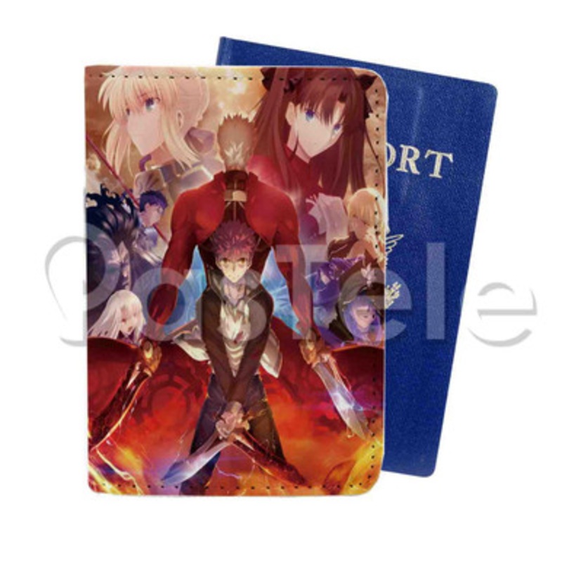 Fate stay night Unlimited Blade Works Custom PU Leather Passport Travel Baggage Cover