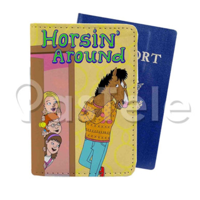 Horsin Around Custom PU Leather Passport Travel Baggage Cover