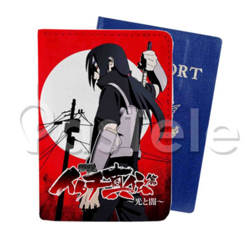 Itachi Uchiha Naruto Shippuden Custom PU Leather Passport Travel Baggage Cover