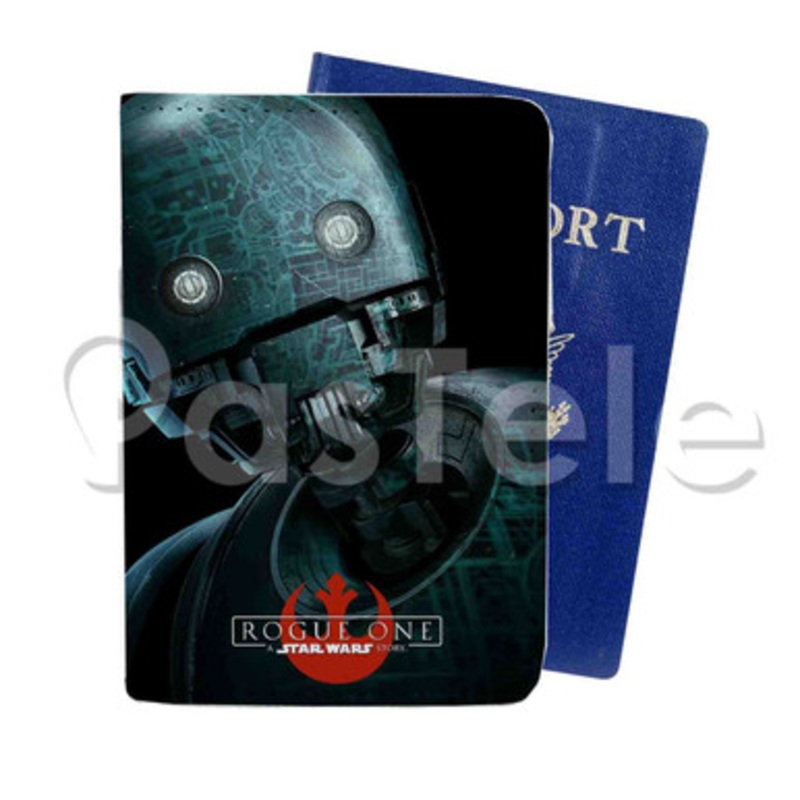 K 2 SO Star Rogue One A Star Wars Story Custom PU Leather Passport Travel Baggage Cover