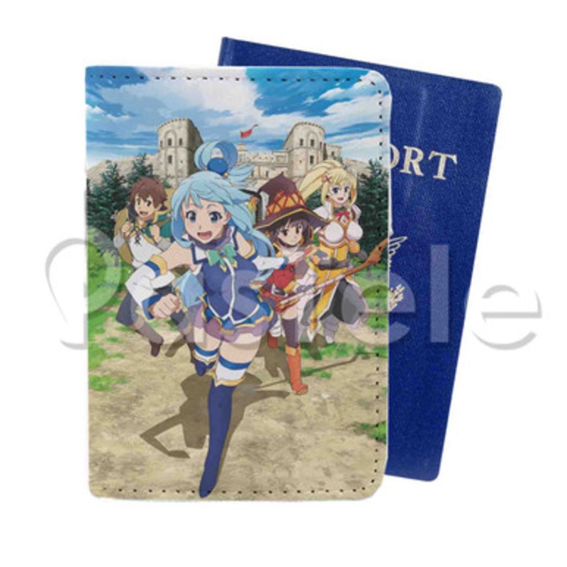 KONOSUBA God s blessing on this wonderful world Custom PU Leather Passport Travel Baggage Cover