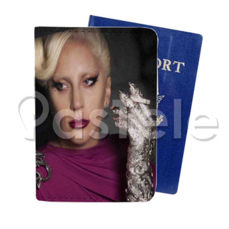 Lady Gaga Cigarette Custom PU Leather Passport Travel Baggage Cover