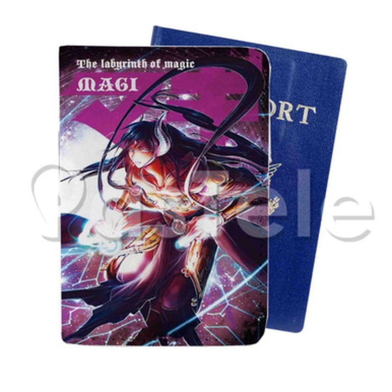 Magi The Labyrinth of Magic 2 Custom PU Leather Passport Travel Baggage Cover