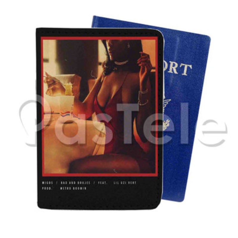 Migos Ft Lil Uzi Vert Bad and Boujee Custom PU Leather Passport Travel Baggage Cover
