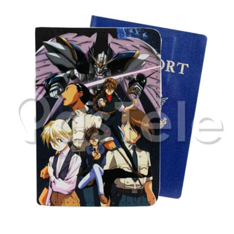 Mobile Suit Gundam Wing Custom PU Leather Passport Travel Baggage Cover