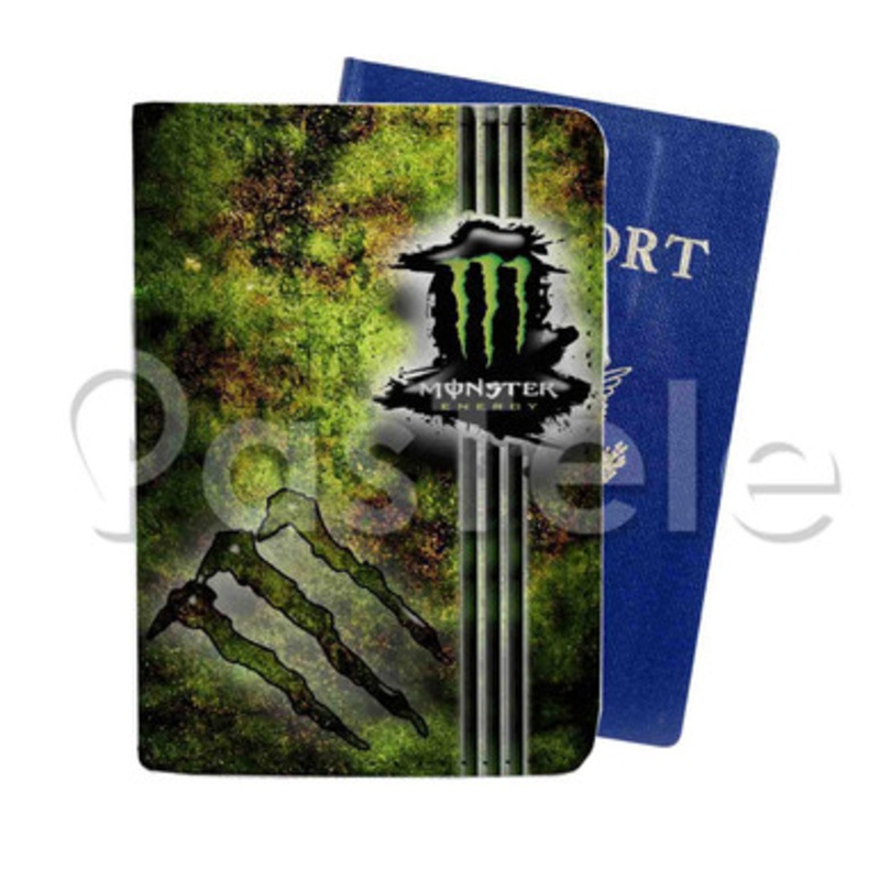 Monster Energy Custom PU Leather Passport Travel Baggage Cover