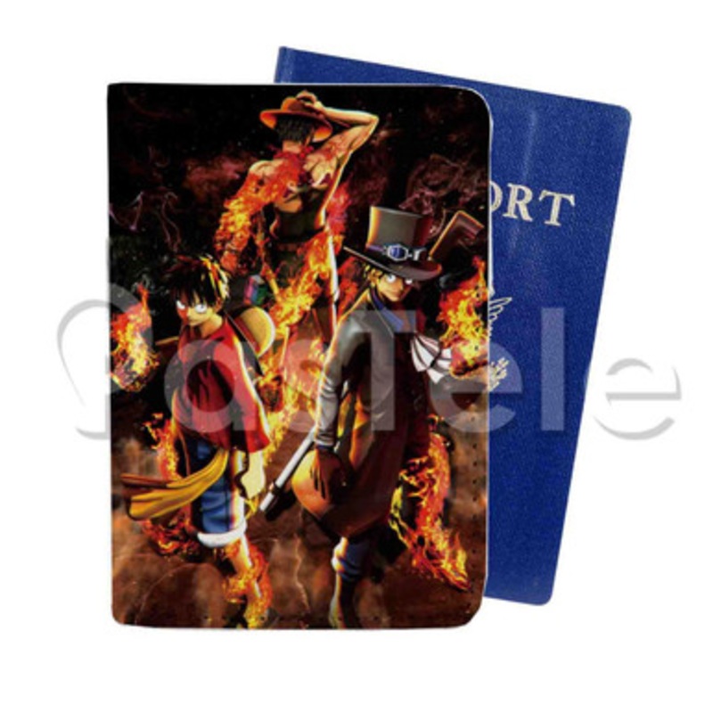 One Piece Burning Blood Custom PU Leather Passport Travel Baggage Cover