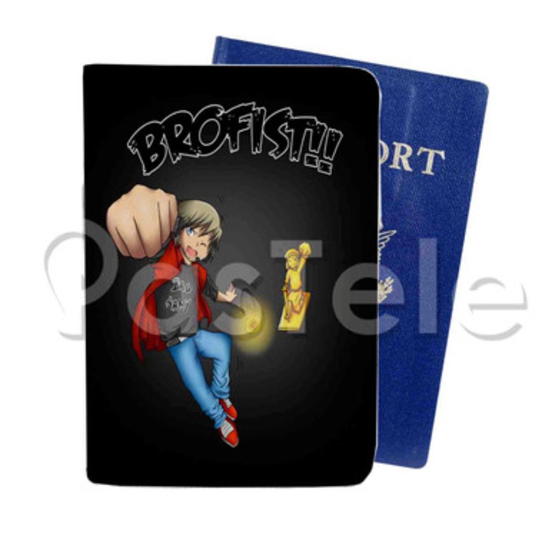 Pewdiepie Brofist Custom PU Leather Passport Travel Baggage Cover
