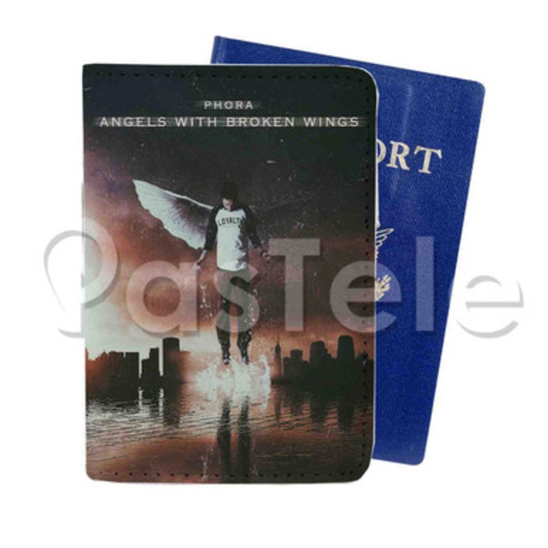 Phora Angels With Broken Wings Custom PU Leather Passport Travel Baggage Cover