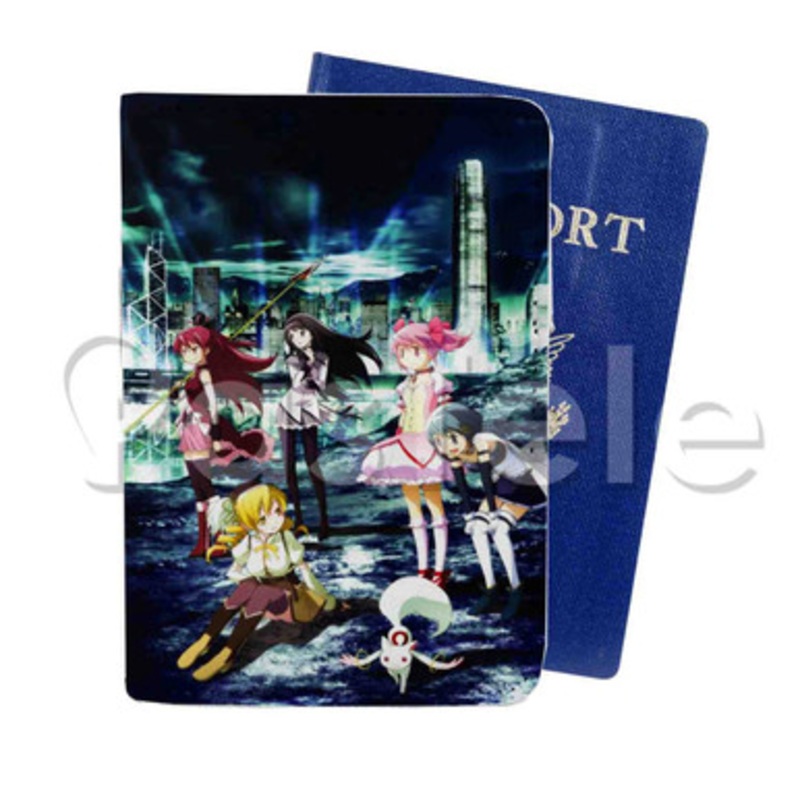 Puella Magi Madoka Magica Custom PU Leather Passport Travel Baggage Cover