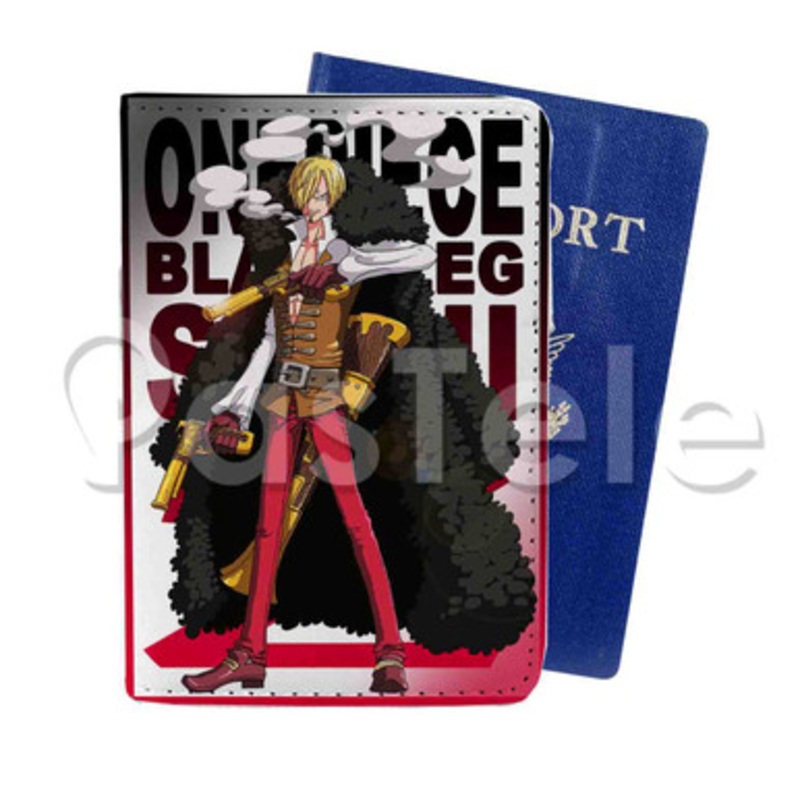 Sanji One Piece Custom PU Leather Passport Travel Baggage Cover