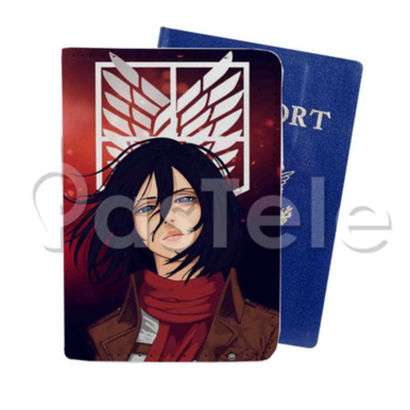Shingeki No Kyojin V Attack on Titan Custom PU Leather Passport Travel Baggage Cover
