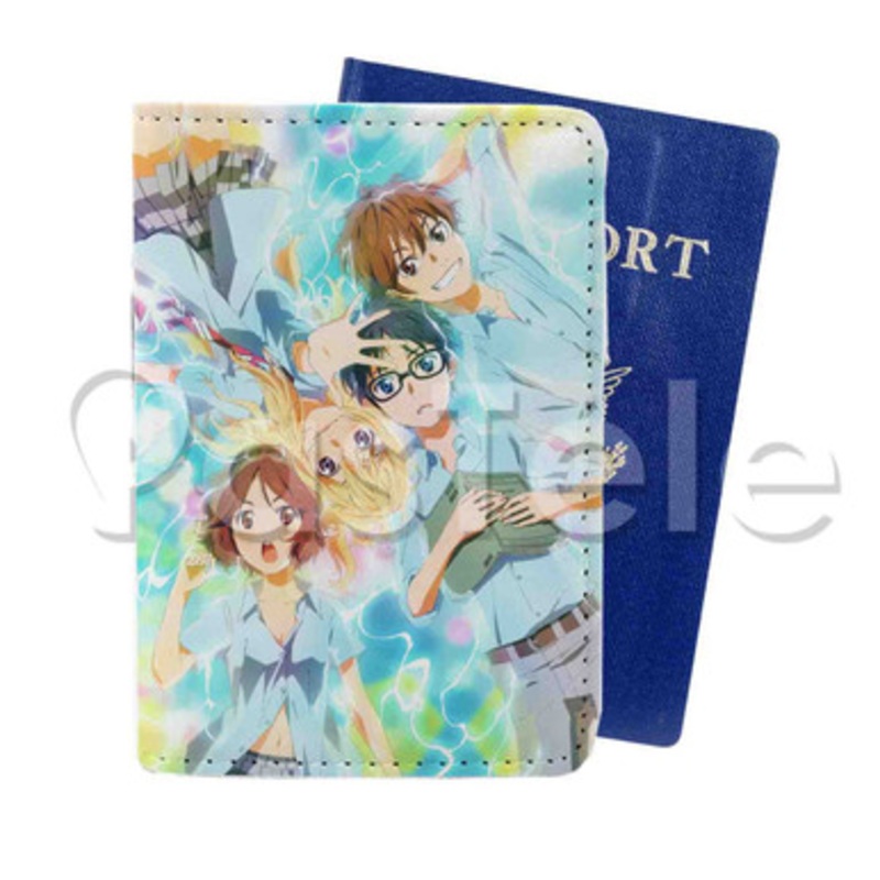 Your Lie in April Custom PU Leather Passport Travel Baggage Cover