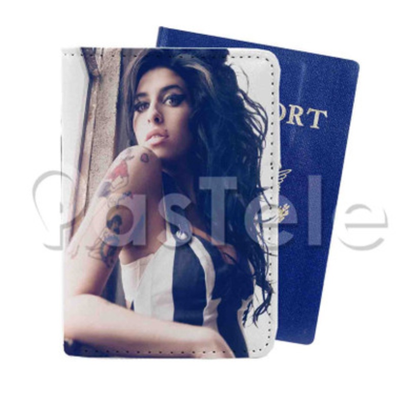 Amy Winehouse Custom PU Leather Passport Travel Baggage Cover