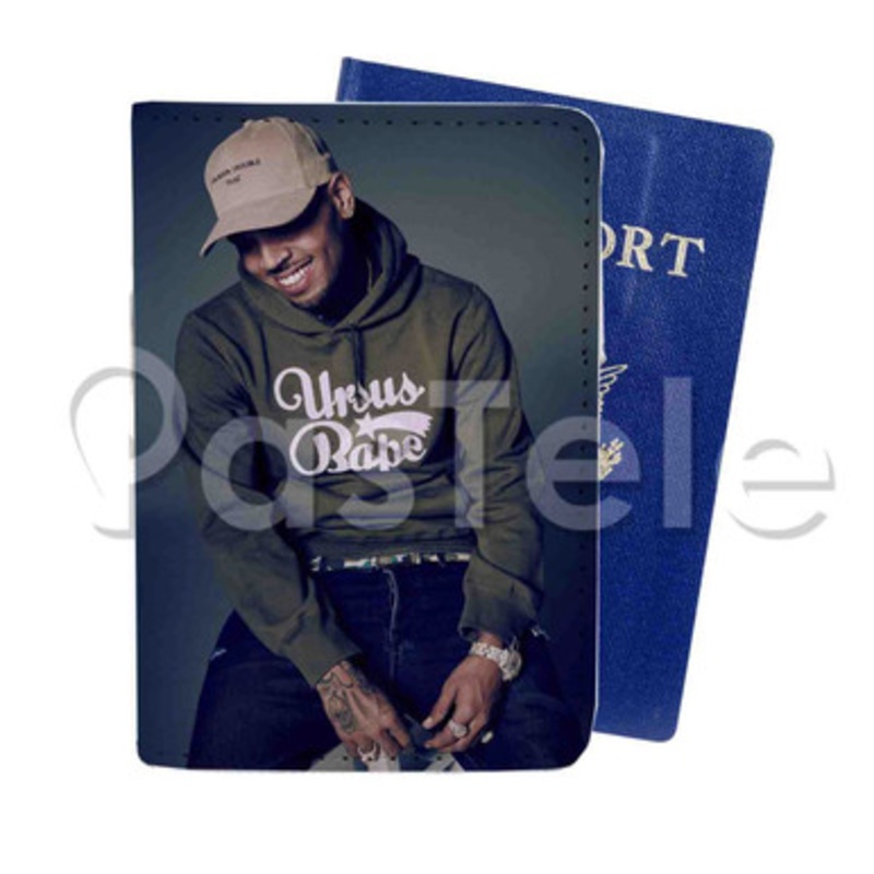 Chris Brown Custom PU Leather Passport Travel Baggage Cover