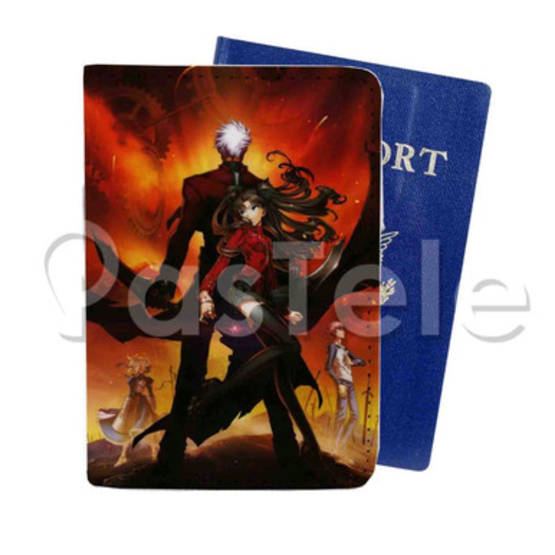 Fate Stay Night Custom PU Leather Passport Travel Baggage Cover