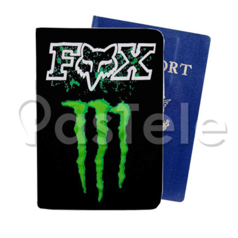 Fox Racing Monster Energy Custom PU Leather Passport Travel Baggage Cover