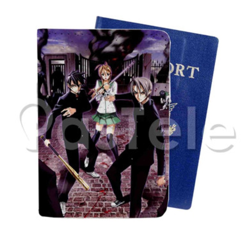 Highschool of the Dead Custom PU Leather Passport Travel Baggage Cover