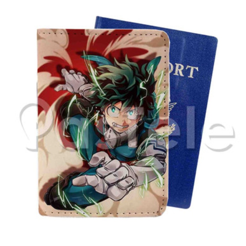 Izuku Midoriya My Hero Academia Custom PU Leather Passport Travel Baggage Cover