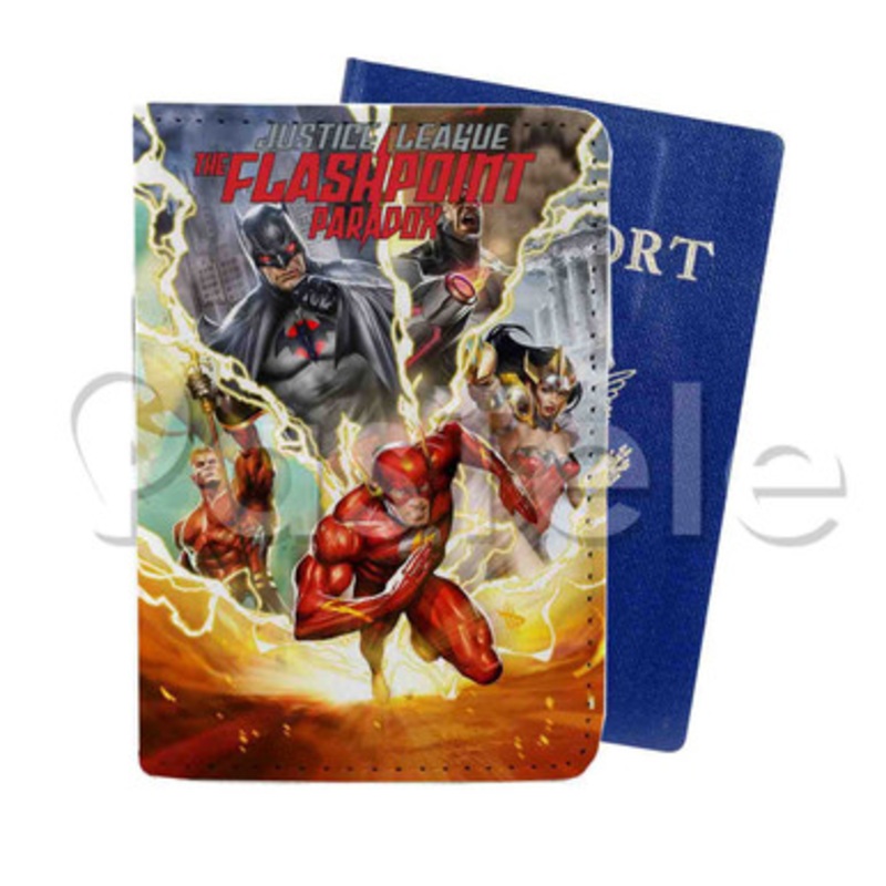Justice League The Flashpoint Paradox Custom PU Leather Passport Travel Baggage Cover