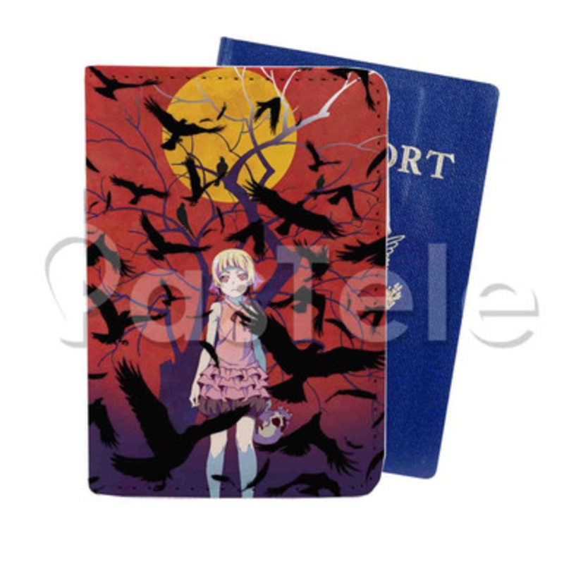 Kizumonogatari III Reiketsu hen Custom PU Leather Passport Travel Baggage Cover