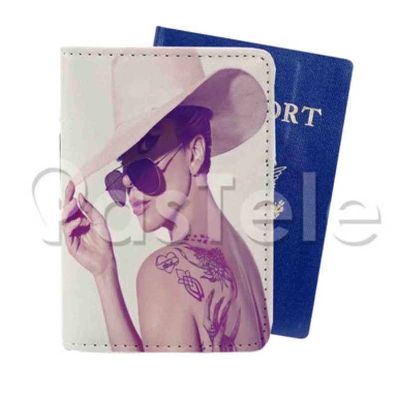 Lady Gaga Custom PU Leather Passport Travel Baggage Cover