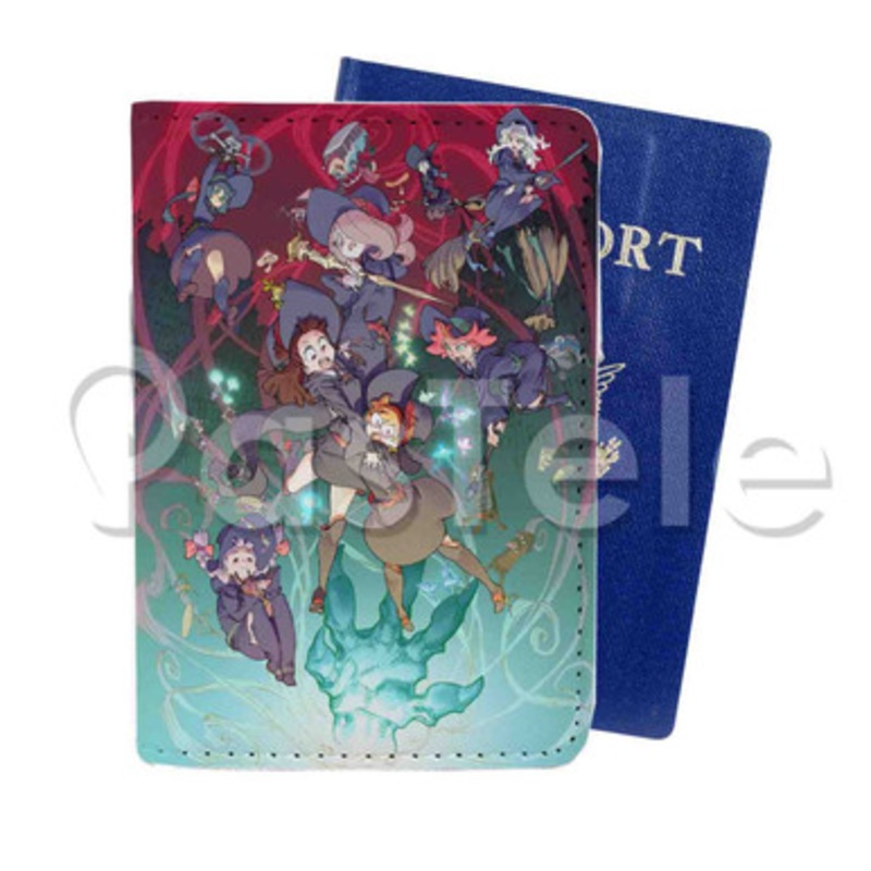 Little Witch Academia The Enchanted Parade Custom PU Leather Passport Travel Baggage Cover