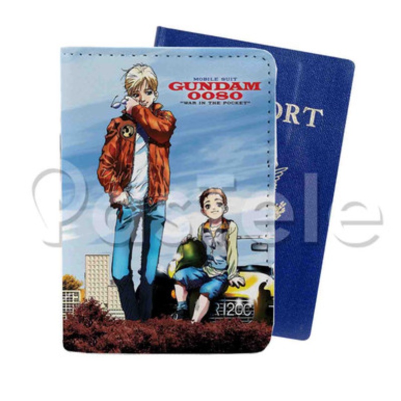 Mobile Suit Gundam 0080 War in the Pocket Custom PU Leather Passport Travel Baggage Cover