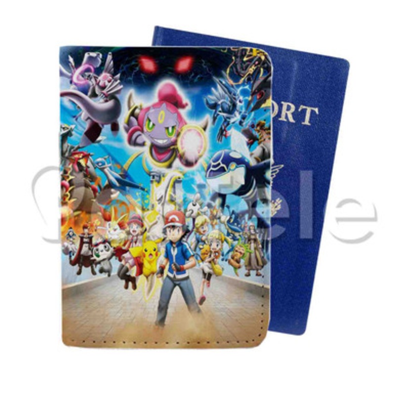 Pok mon the Movie Hoopa and the Clash of Ages Custom PU Leather Passport Travel Baggage Cover