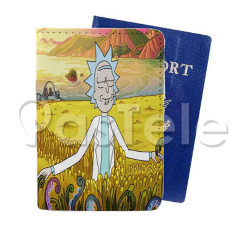 Rick Sanchez Custom PU Leather Passport Travel Baggage Cover