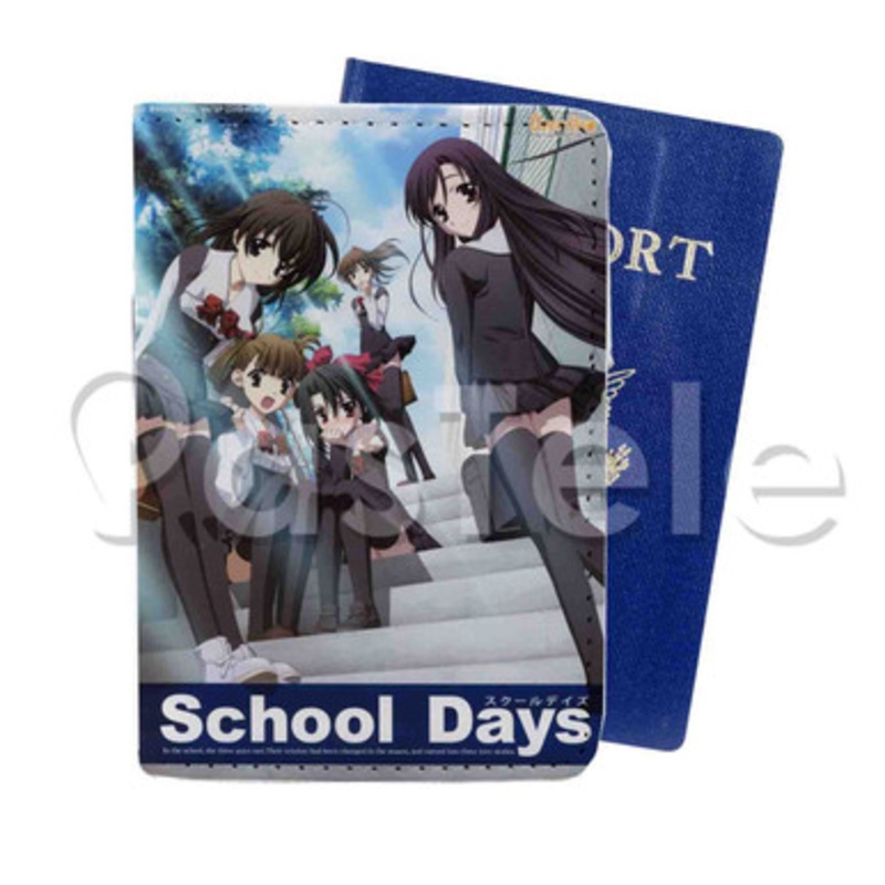 School Days Custom PU Leather Passport Travel Baggage Cover