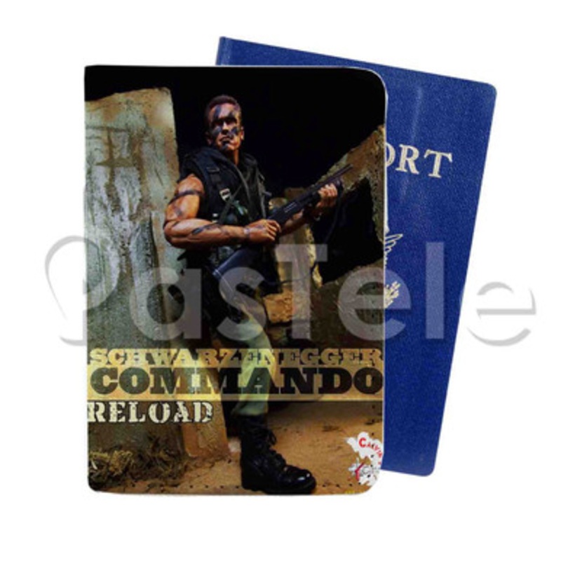 Schwarzenegger Commando Custom PU Leather Passport Travel Baggage Cover