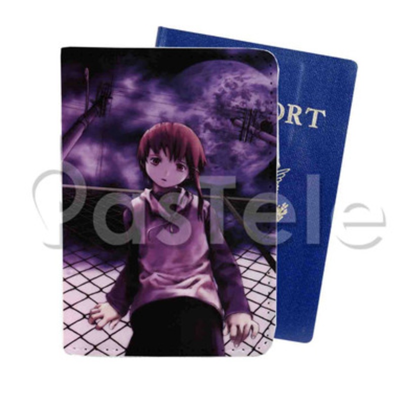 Serial Experiments Lain Custom PU Leather Passport Travel Baggage Cover