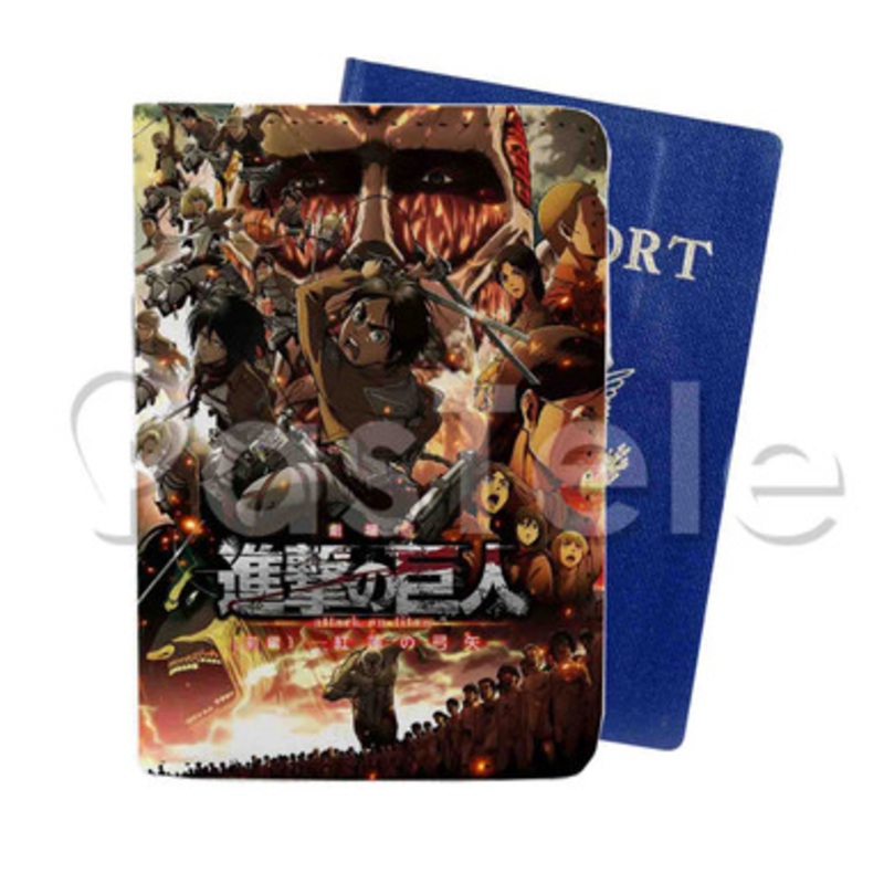 Shingeki no Kyojin Season 2 Custom PU Leather Passport Travel Baggage Cover