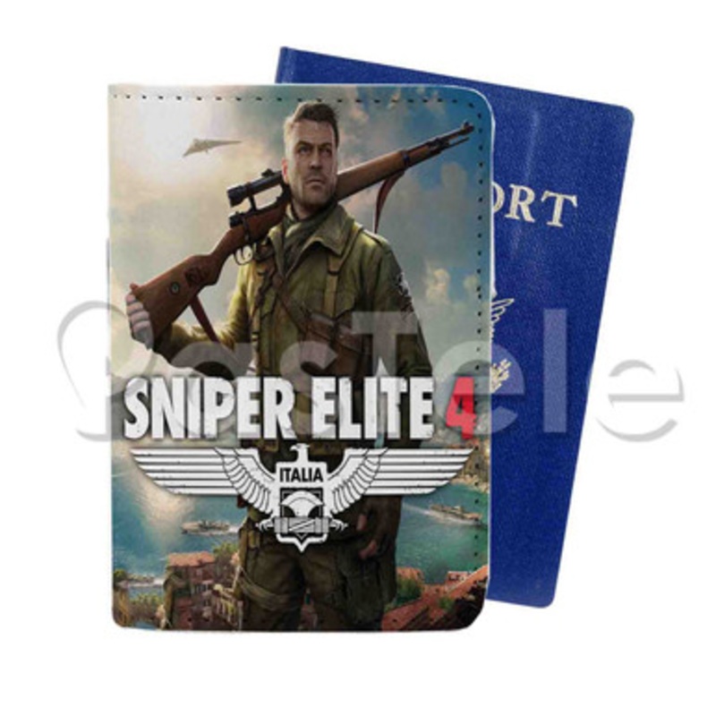 Sniper Elite 4 Custom PU Leather Passport Travel Baggage Cover