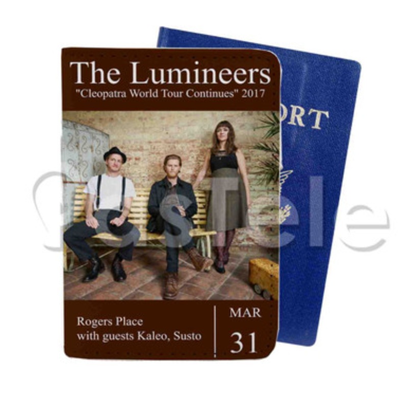 The Lumineers Cleopatra Tour 2017 Custom PU Leather Passport Travel Baggage Cover