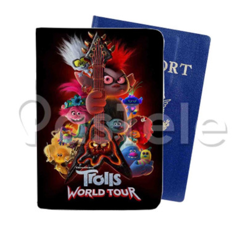 Trolls World Tour Custom PU Leather Passport Travel Baggage Cover