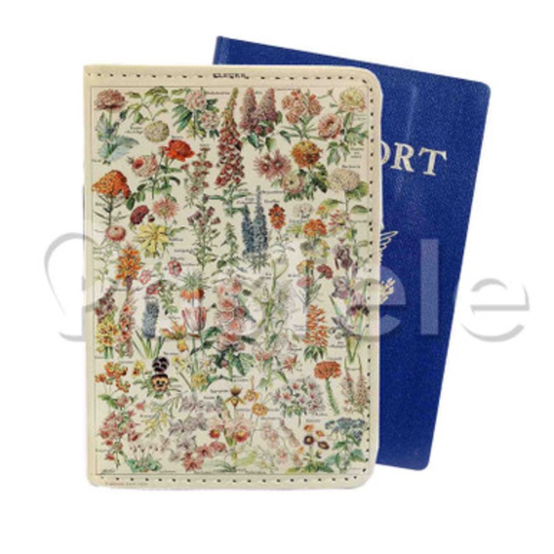 Adolphe Millot Fleurs Custom PU Leather Passport Travel Baggage Cover