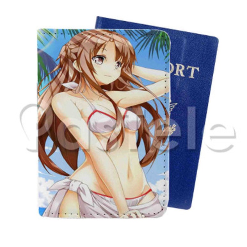 Asuna Sword Art Online Custom PU Leather Passport Travel Baggage Cover