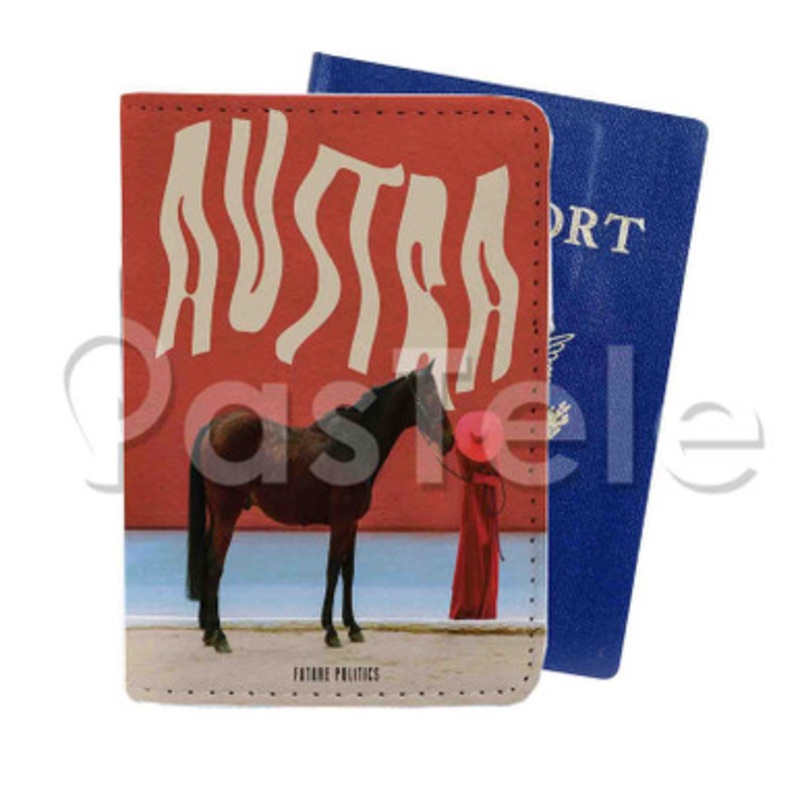 Austra Future Politics Custom PU Leather Passport Travel Baggage Cover