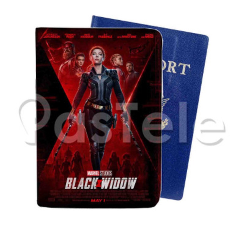 Black Widow Custom PU Leather Passport Travel Baggage Cover