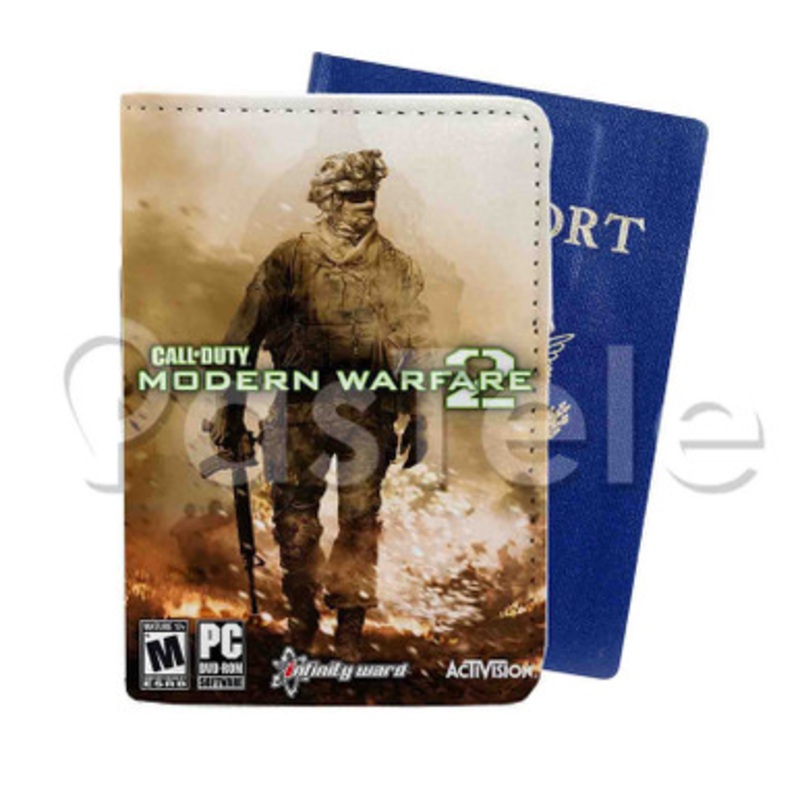Call of Duty Modern Warfare 2 Custom PU Leather Passport Travel Baggage Cover