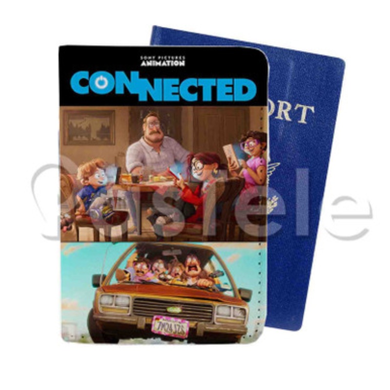 Connected Custom PU Leather Passport Travel Baggage Cover